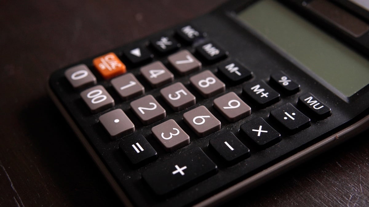 A close-up of a calculator