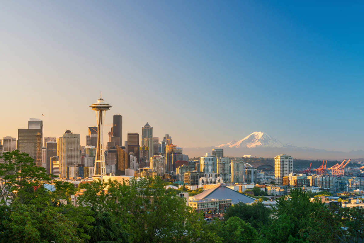 A view of the Seattle skyline, Seattle focus concept