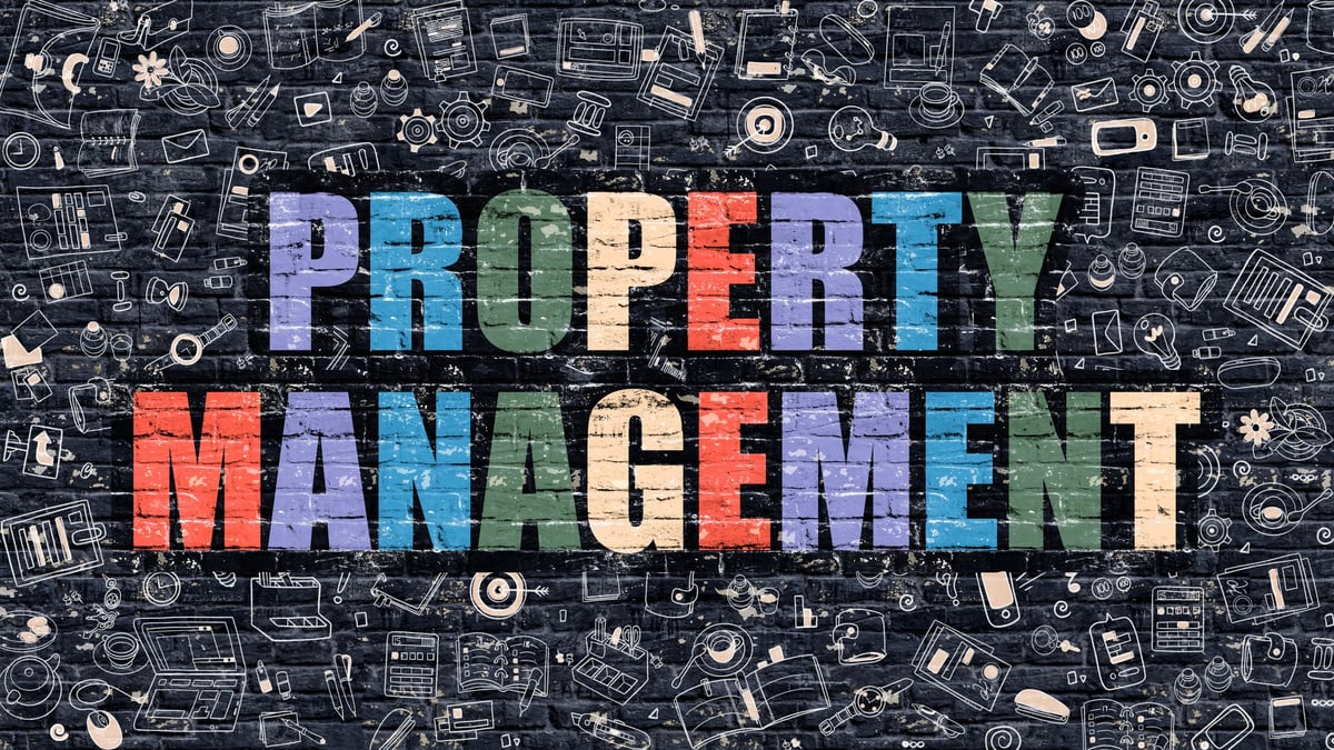 Property Management in Multicolor doodle design